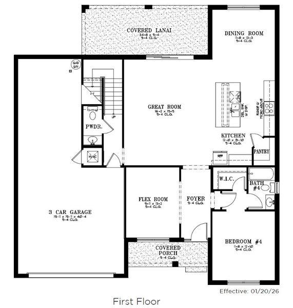 2D floor plan layout for the Lily by Colen Built Development, LLC in Calesa Township, Ocala, FL (Image 3).