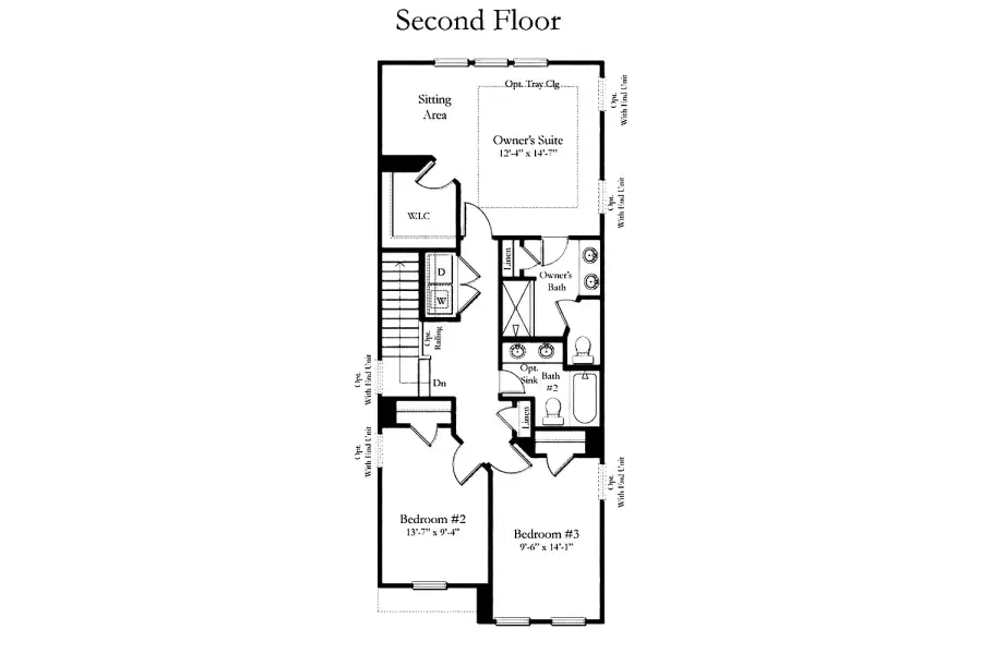 2D floor plan layout of this home in North First Street Townes, Mebane, NC (Image 4).