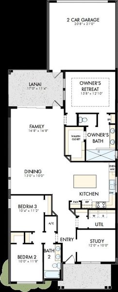 2D floor plan layout of this home in SeaFlower – Bungalow Homes, Bradenton, FL (Image 2). 2D floor plan layout of this home in SeaFlower – Bungalow Homes, Bradenton, FL (Image 2).