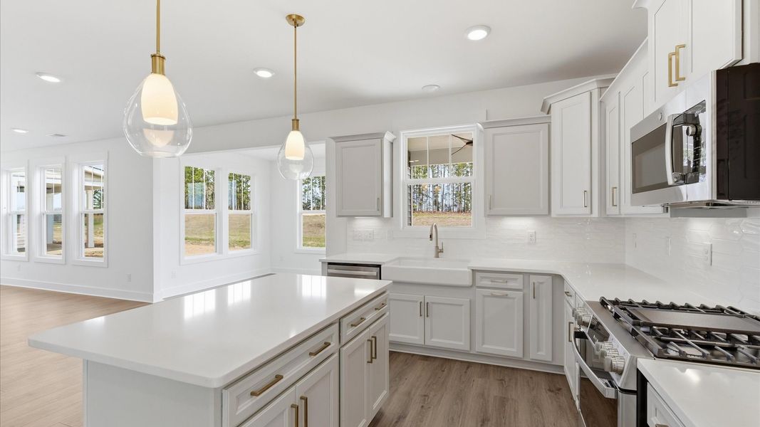 First-rate kitchen with a smaller island and superior cabinetry in a thoughtfully designed space in Gray Court, SC