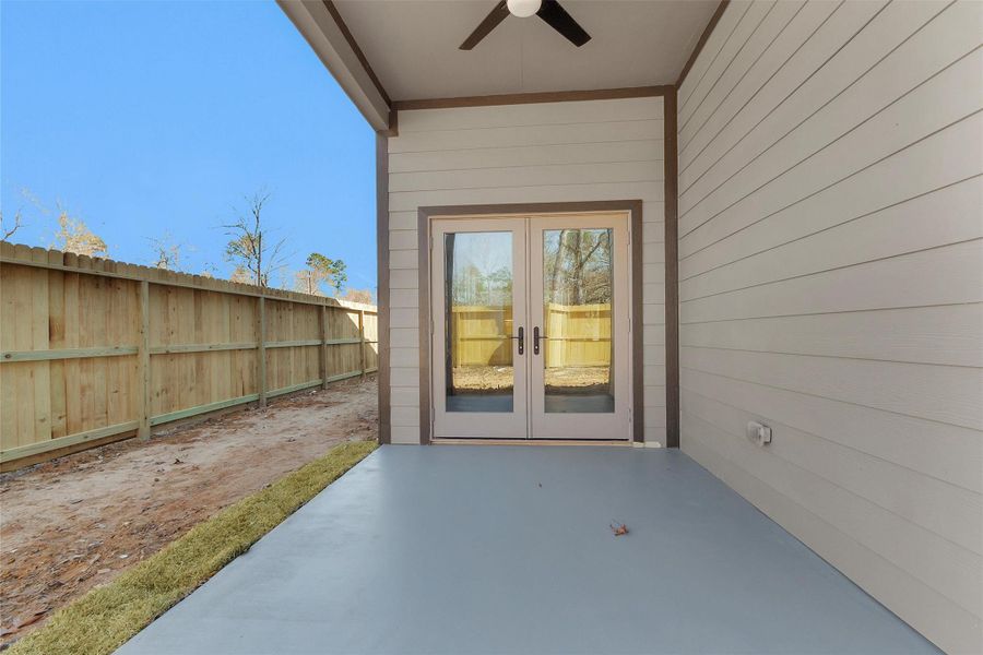 Exterior details and patio area of a home in , Point Blank (Image 23).