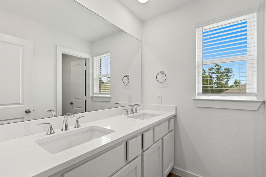 Secondary Bath includes double sinks. Secondary Bath includes double sinks.