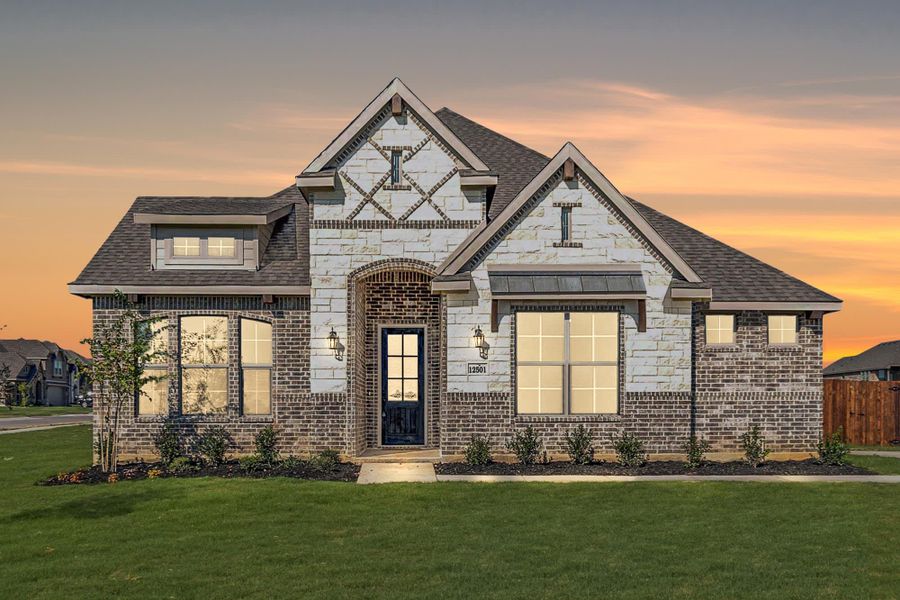 Elevation B with Stone | Concept 2373 at Coyote Crossing in Godley, TX by Landsea Homes Elevation B with Stone | Concept 2373 at Coyote Crossing in Godley, TX by Landsea Homes