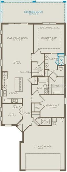 2D floor plan layout of this home in Del Webb Sunbridge, St. Cloud, FL (Image 2). 2D floor plan layout of this home in Del Webb Sunbridge, St. Cloud, FL (Image 2).
