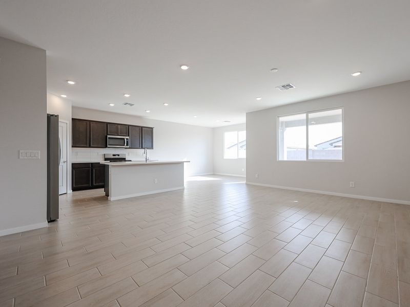 A large empty kitchen. A large empty kitchen.