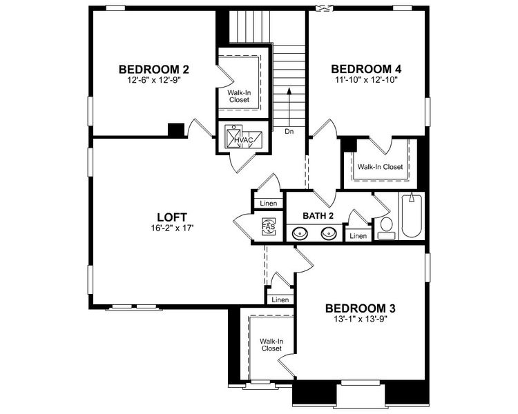 2D floor plan layout for the Geneva by Beazer Homes in Highpointe at Northpointe, Peoria, AZ (Image 4).
