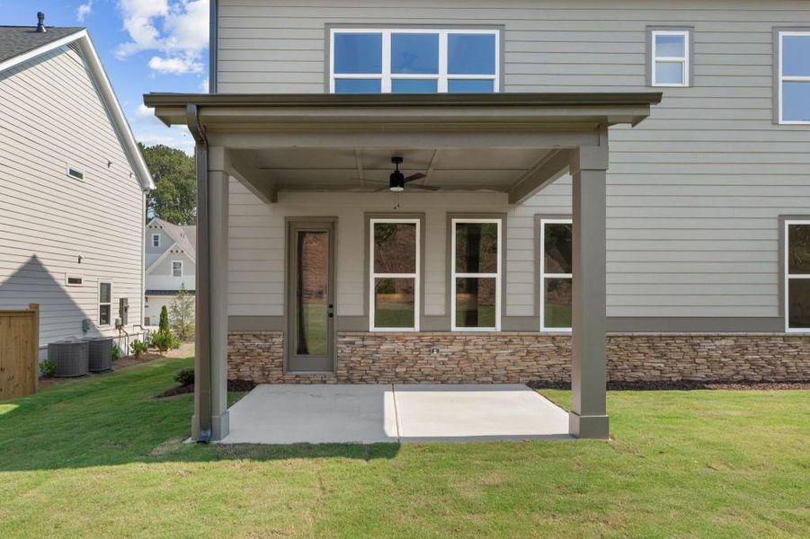 Exterior details and patio area of a home in Hillshire, Cumming (Image 21).