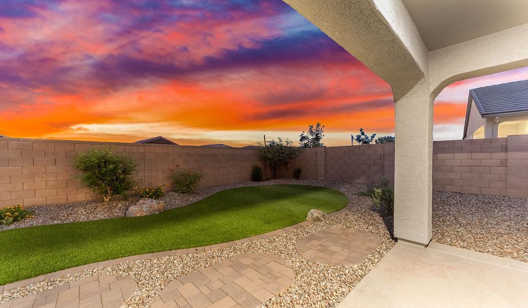 Exterior details and patio area of a home in Saguaro Bloom, Marana (Image 23).