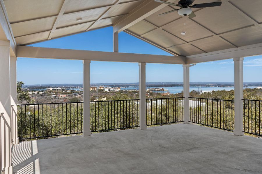 Breathtaking views of Lake LBJ from upper patio