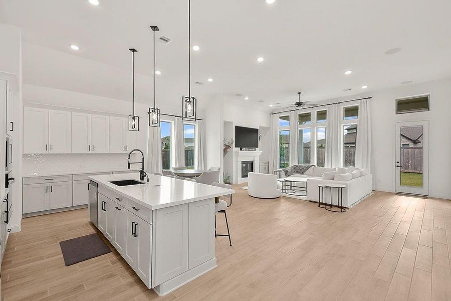 Great shot of the living space and kitchen. This home is great for any and all activities Great shot of the living space and kitchen. This home is great for any and all activities