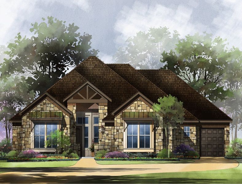 Milano Floor Plan Elevation B, Stewart's Forest, Conroe | Sitterle Homes