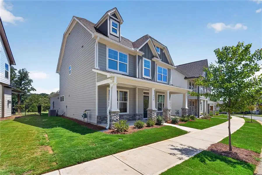 Front exterior of a new home in Marble Tree, Ball Ground, GA, highlighting curb appeal (Image 25).