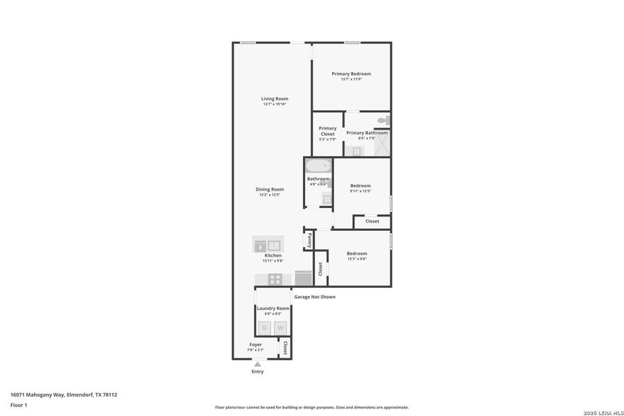 2D floor plan layout of this home in Hickory Ridge, Elmendorf, TX (Image 4).