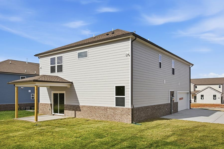 A house with a brick wall.