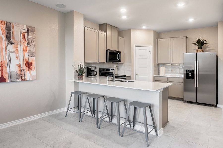 Representative furnished interior of a home built from the Plan 1772 by KB Home in Medina Crossing, Von Ormy (Image 6).