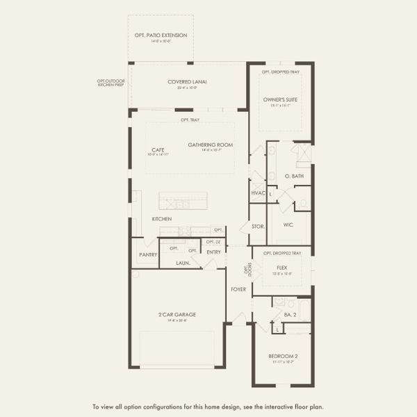 2D floor plan layout for the Palmary by Del Webb in Del Webb Sunbridge, St. Cloud, FL (Image 3).