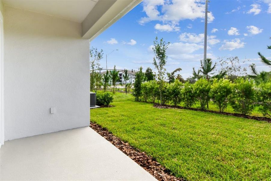 Exterior details and patio area of a home in Chapel Crossings - Garden Series, Wesley Chapel (Image 21).
