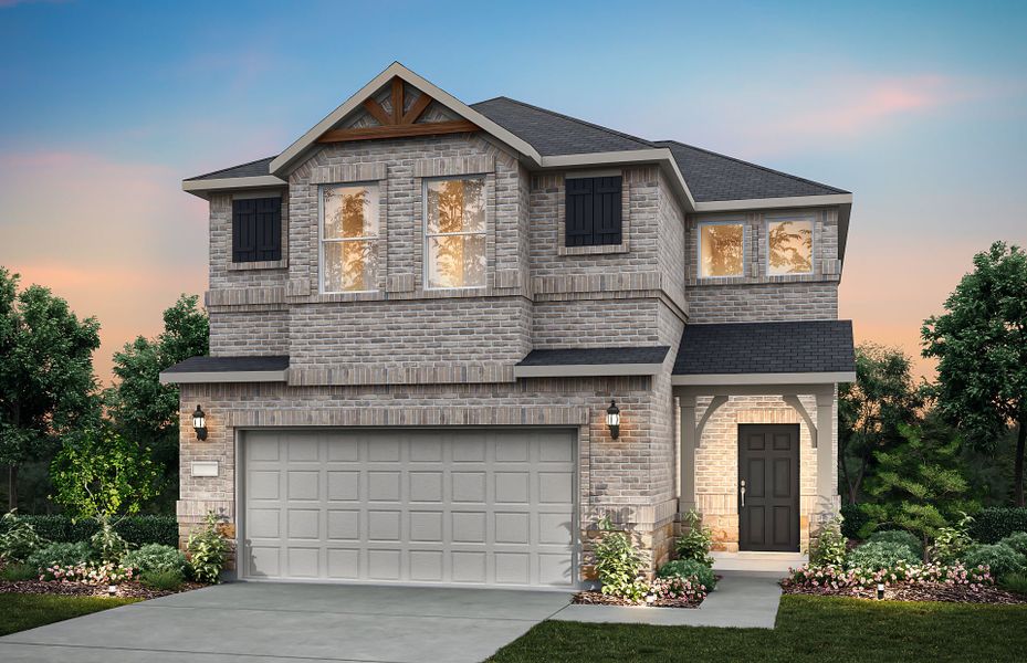 Representative exterior photo of a completed home built from the Maroon by Pulte Homes in Ribbonwood, Aubrey, TX (Image 21). Representative exterior photo of a completed home built from the Maroon by Pulte Homes in Ribbonwood, Aubrey, TX (Image 21).