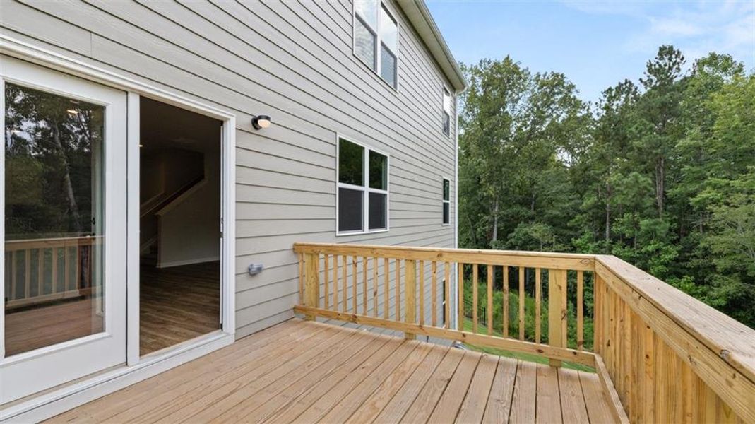 Exterior details and patio area of a home in Locust Grove Station - Cedar Ridge, Locust Grove (Image 2).