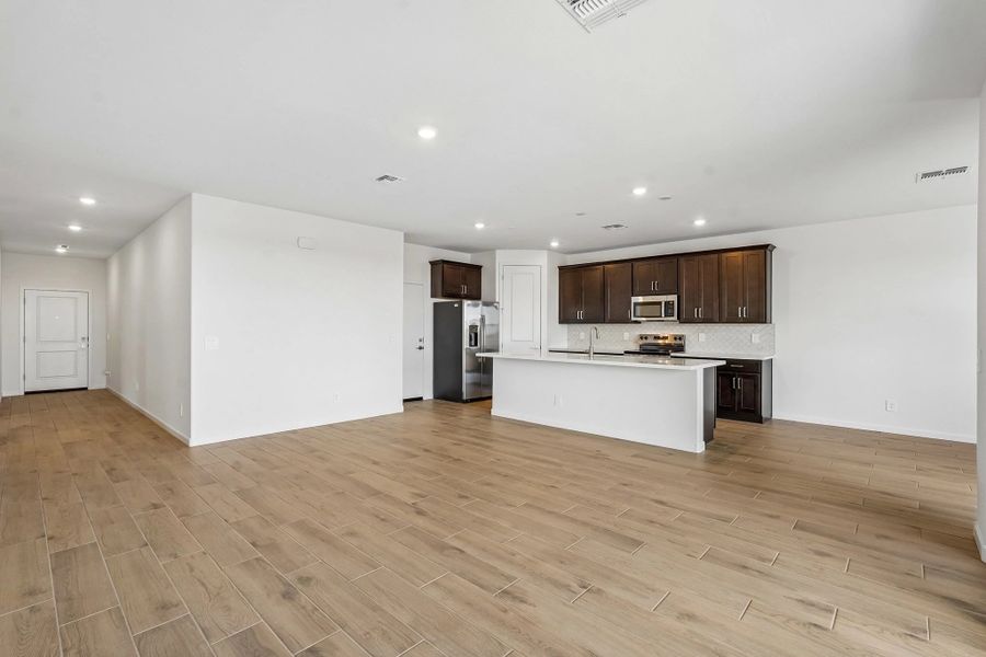 Great room and kitchen