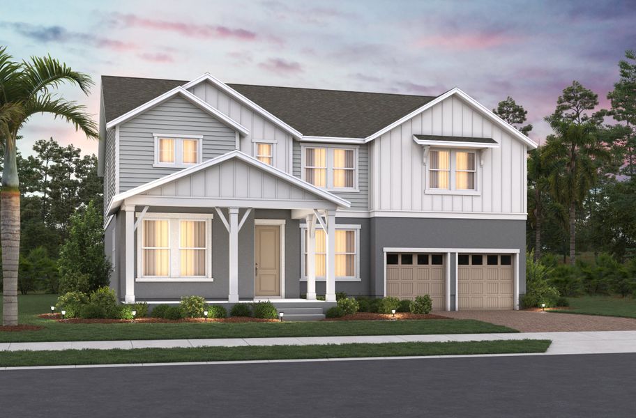 Representative exterior photo of a completed home built from the Sequoia II by Beazer Homes in Vintner Reserve, Clermont, FL (Image 11).