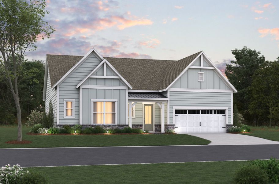 Representative exterior photo of a completed home built from the Hatteras by Beazer Homes in Stonewood Estates: Landmark, Durham, NC (Image 2). Representative exterior photo of a completed home built from the Hatteras by Beazer Homes in Stonewood Estates: Landmark, Durham, NC (Image 2).