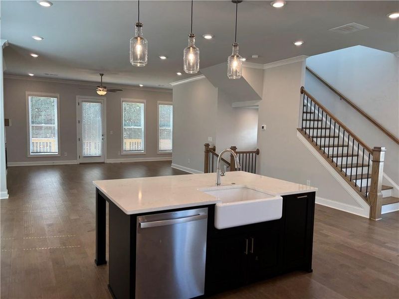Furnished interior view inside a new home in Brackley Single Family, Cumming (Image 8).