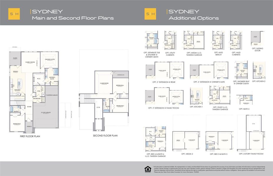 2D floor plan layout of this home in WaterStone, Montgomery, TX (Image 5).