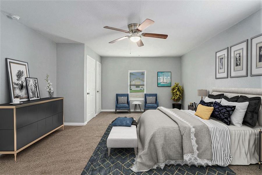 *Virtually Staged* Master Suite complete with a separate cooling unit and full bathroom.