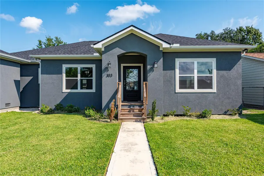 Front exterior of a new home in , Pasadena, TX, highlighting curb appeal (Image 1). Front exterior of a new home in , Pasadena, TX, highlighting curb appeal (Image 1).