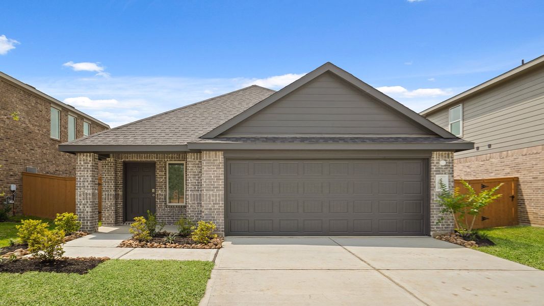 Representative exterior photo of a completed home built from the Caroline by D.R. Horton in Cypress Green, Hockley, TX (Image 2). Representative exterior photo of a completed home built from the Caroline by D.R. Horton in Cypress Green, Hockley, TX (Image 2).