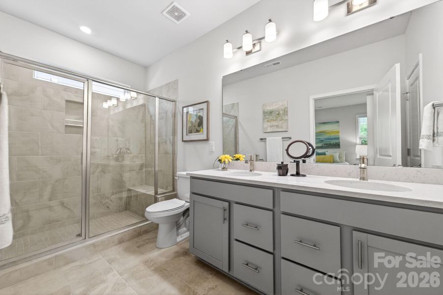 Furnished interior view inside a new home in Esplanade at Northgate, Indian Trail (Image 8).