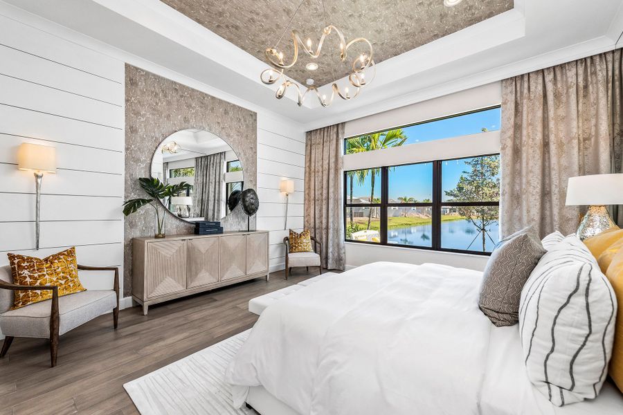 Furnished interior in a model home at Valencia Del Mar in Boynton Beach (Image 8).