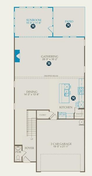 2D floor plan layout of this home in Park's Edge at Carolina Bay, Charleston, SC (Image 3).