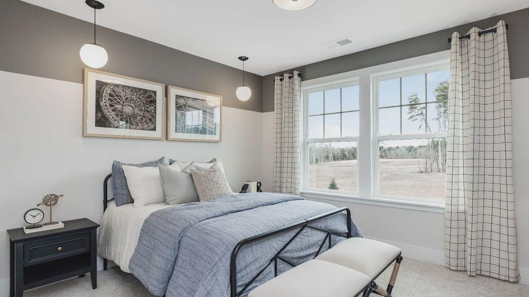 Stonefield home plan generously sized secondary bedroom with closet Stonefield home plan generously sized secondary bedroom with closet