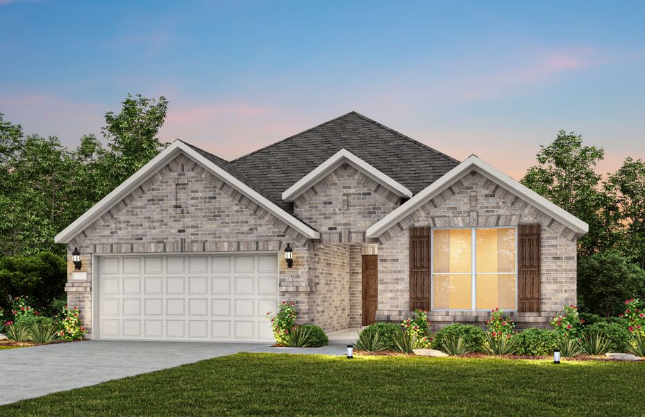 Representative exterior photo of a completed home built from the Blue Sky by Pulte Homes in Ribbonwood, Aubrey, TX (Image 18).