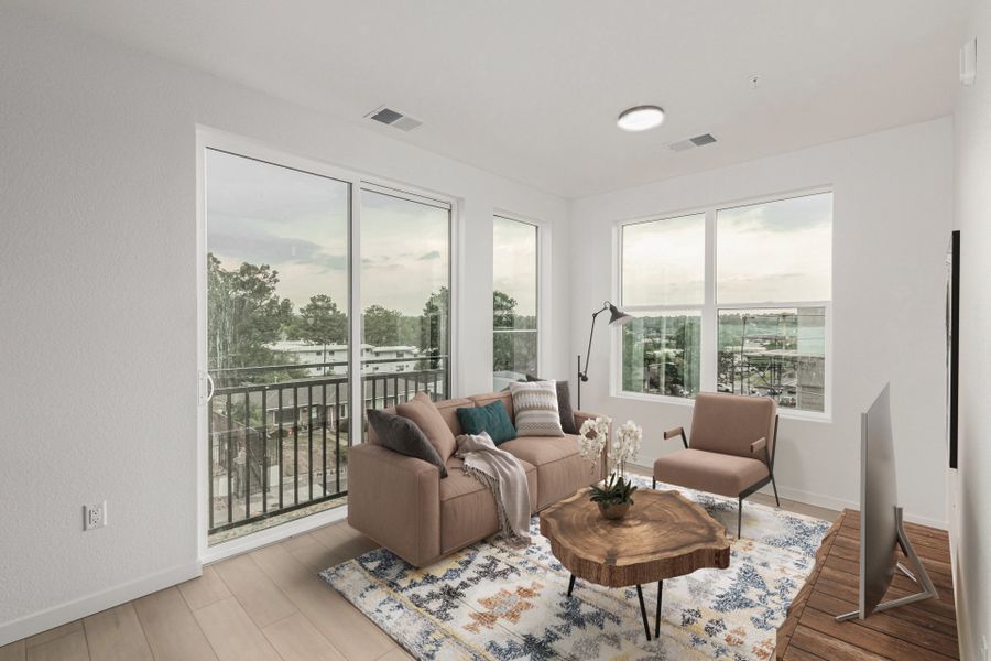 Furnished interior in a model home at The Scene at Sloan's Lake in Denver (Image 15).