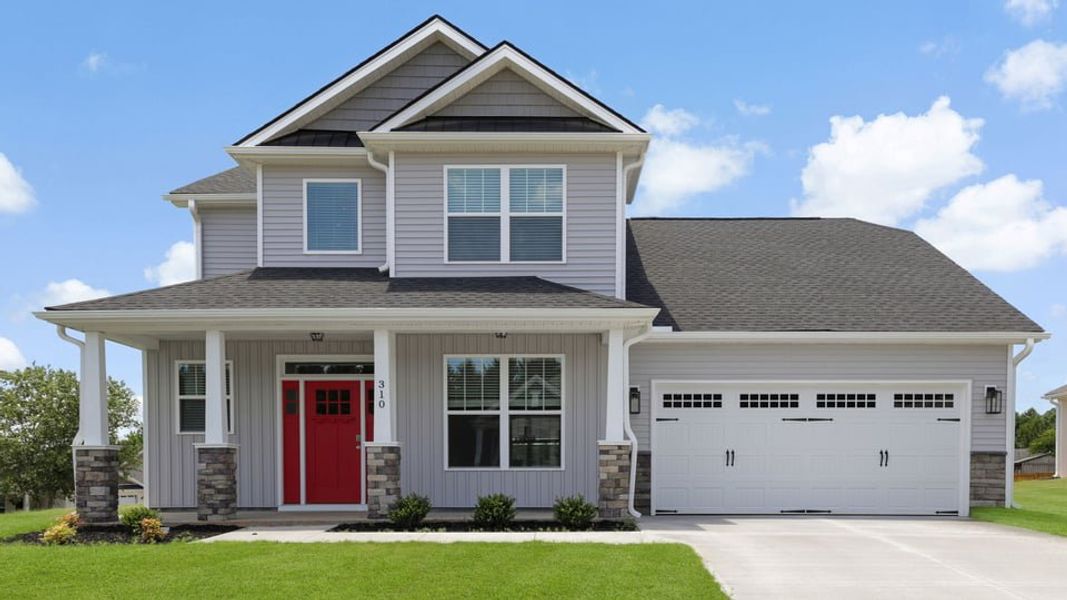Front exterior of a new home in Palmetto Valley, Anderson, SC, highlighting curb appeal (Image 1). Front exterior of a new home in Palmetto Valley, Anderson, SC, highlighting curb appeal (Image 1).
