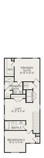 2D floor plan layout for the Ember A by Homes by Dickerson in Chatham Park, Pittsboro, NC (Image 4).