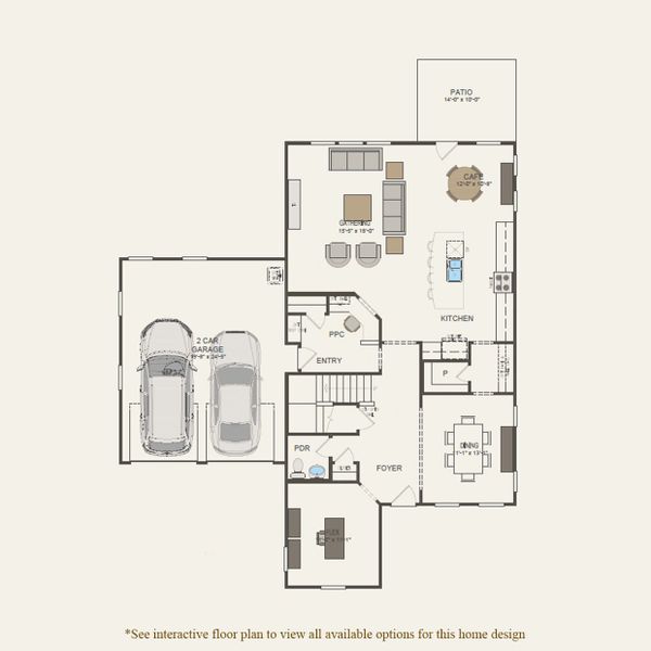 2D floor plan layout for the Northridge by Pulte Homes in Long Savanna, Charleston, SC (Image 4).