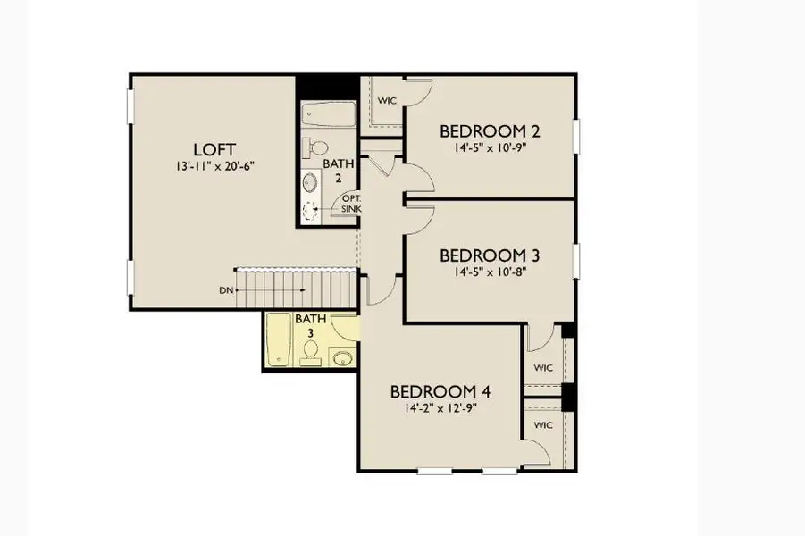 2D floor plan layout of this home in The Colony, Bastrop, TX (Image 3). 2D floor plan layout of this home in The Colony, Bastrop, TX (Image 3).