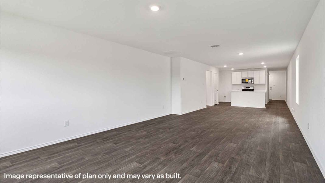 Representative unfurnished interior of a home built from the CAPROCK by D.R. Horton in Canterra Creek 45' and 50' Homesites, Iowa Colony (Image 12). Representative unfurnished interior of a home built from the CAPROCK by D.R. Horton in Canterra Creek 45' and 50' Homesites, Iowa Colony (Image 12).