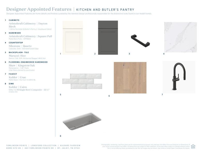 Sample of building materials used in homes in Tomlinson Pointe, Mount Juliet (Image 7).