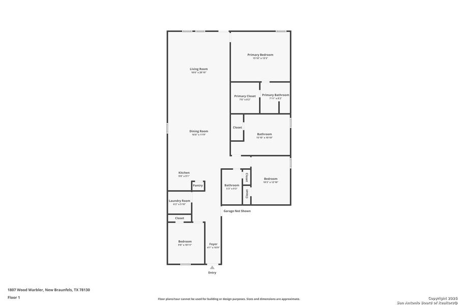 2D floor plan layout of this home in Voss Farms: Watermill Collection, New Braunfels, TX (Image 3).