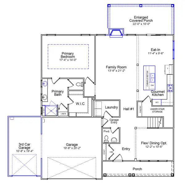 2D floor plan layout of this home in Indigo at Abbey Preserve, Wilmington, NC (Image 2). 2D floor plan layout of this home in Indigo at Abbey Preserve, Wilmington, NC (Image 2).