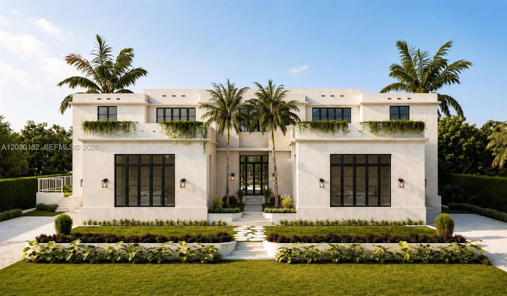 Front exterior of a new home in , Miami Shores, FL, highlighting curb appeal (Image 1). Front exterior of a new home in , Miami Shores, FL, highlighting curb appeal (Image 1).