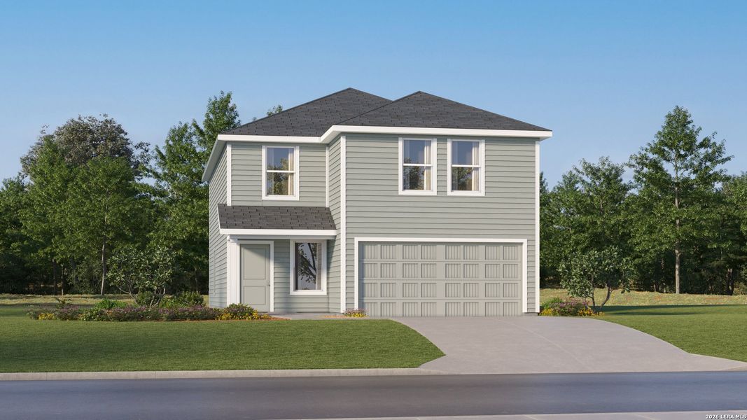 Front exterior of a new home in Willow Point, San Antonio, TX, highlighting curb appeal (Image 22). Front exterior of a new home in Willow Point, San Antonio, TX, highlighting curb appeal (Image 22).