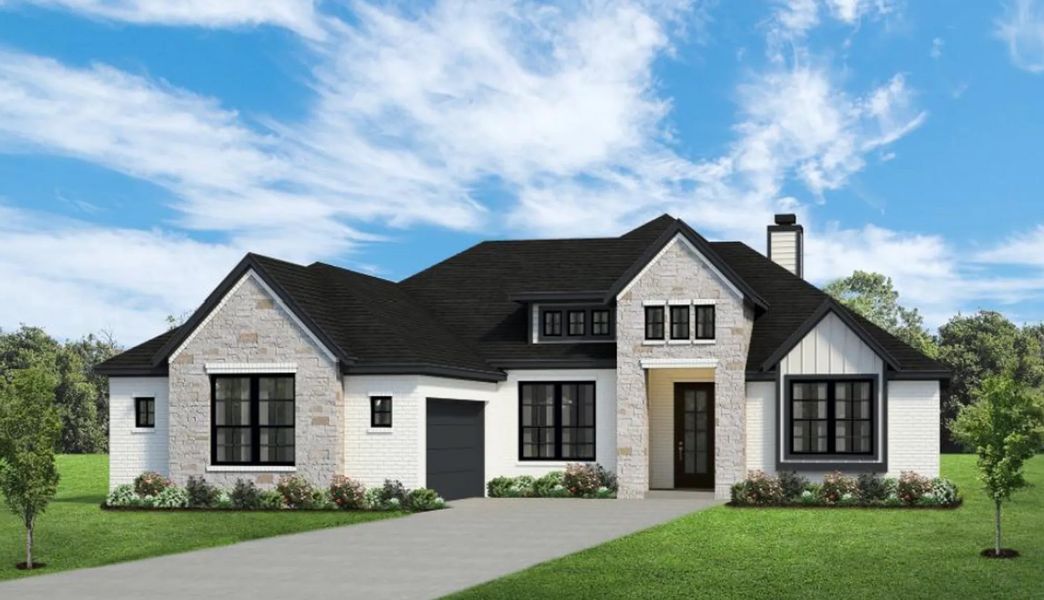 Representative exterior photo of a completed home built from the The Trinity by Elmwood Custom Homes in Matthews Farm, Venus, TX (Image 3). Representative exterior photo of a completed home built from the The Trinity by Elmwood Custom Homes in Matthews Farm, Venus, TX (Image 3).