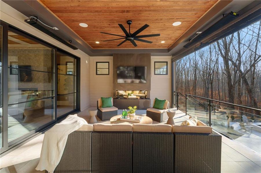 Exterior details and patio area of a home in , Canton (Image 42).