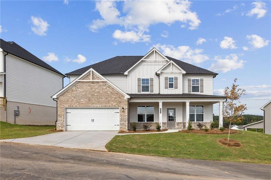 Front exterior of a new home in The Estates at Gainesville Township, Gainesville, GA, highlighting curb appeal (Image 8).